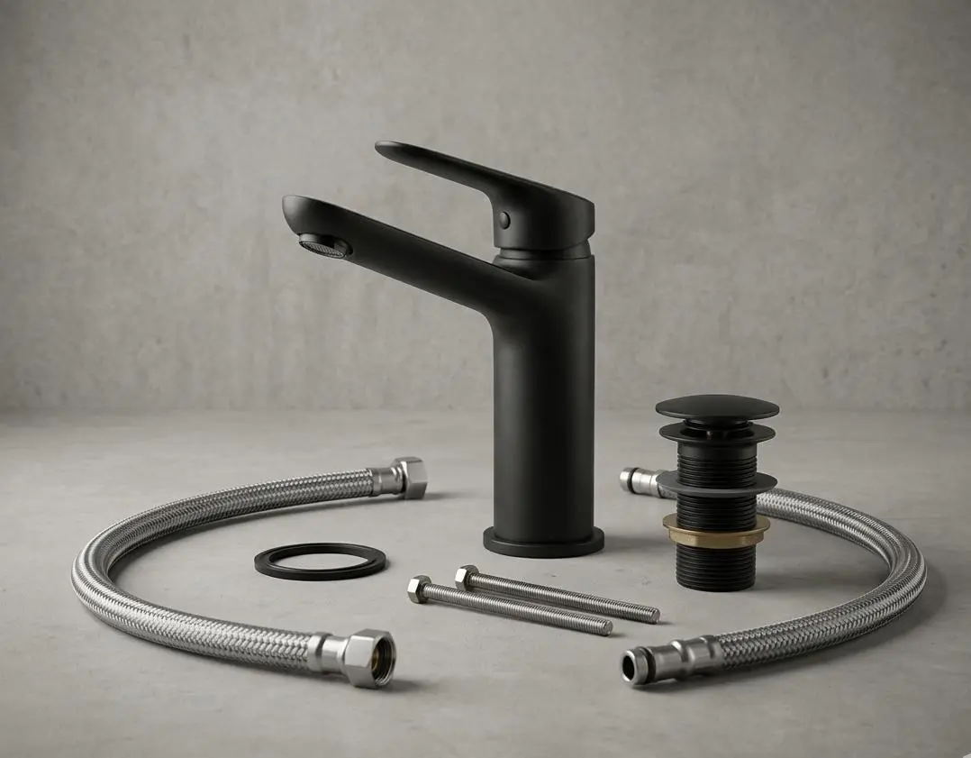 Hesanit Sky German Matte Black Basin Mixer 5001