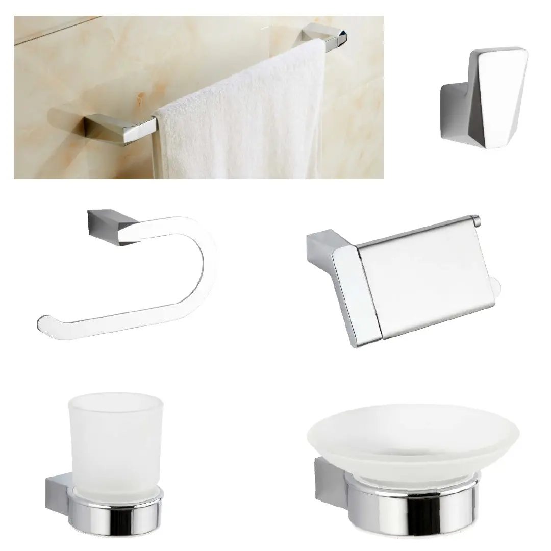 KOONEE 6-Piece Chrome Bathroom Accessory Set, Model DZA-1870C
