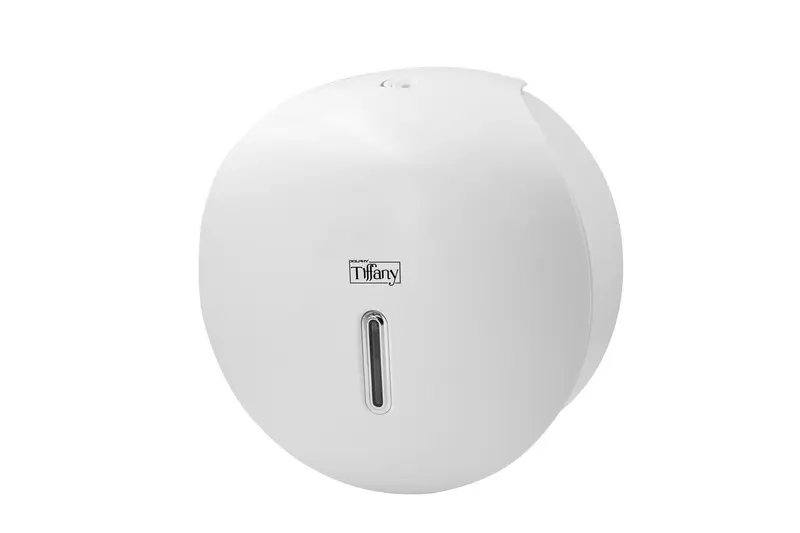 Tiffany Round White Plastic Toilet Paper Dispenser, Model DPA-151065W