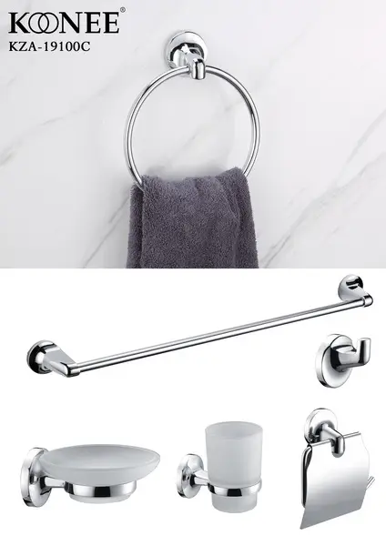 KOONEE Chrome Bathroom Accessory Set, Model KZA-1900C