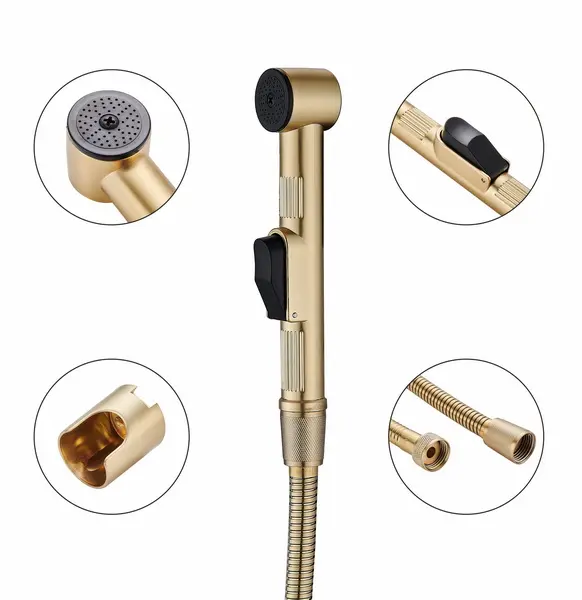 Mark Mix Matte Gold Plastic Bidet Sprayer Set MPS-002G, 24.21