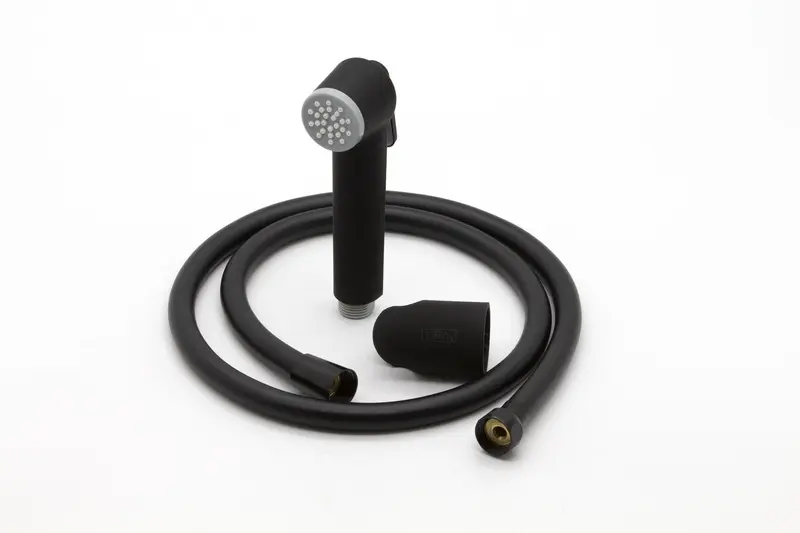 Tiffany Black Plastic Bidet Sprayer Set with Black Hose and Holder TS1BK, 22.31